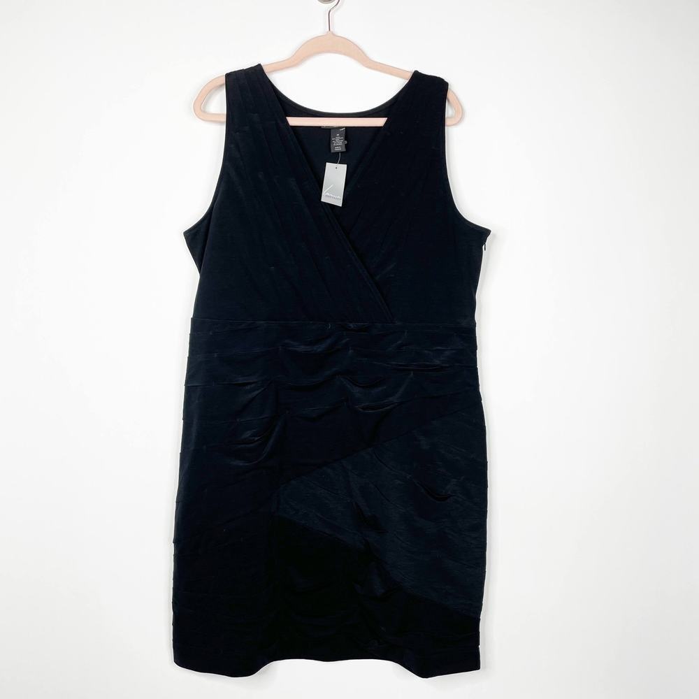 2/$30 NWT Lane Bryant Surplice V-Neck Bandage Dress 20 Black Sleeveless #5781